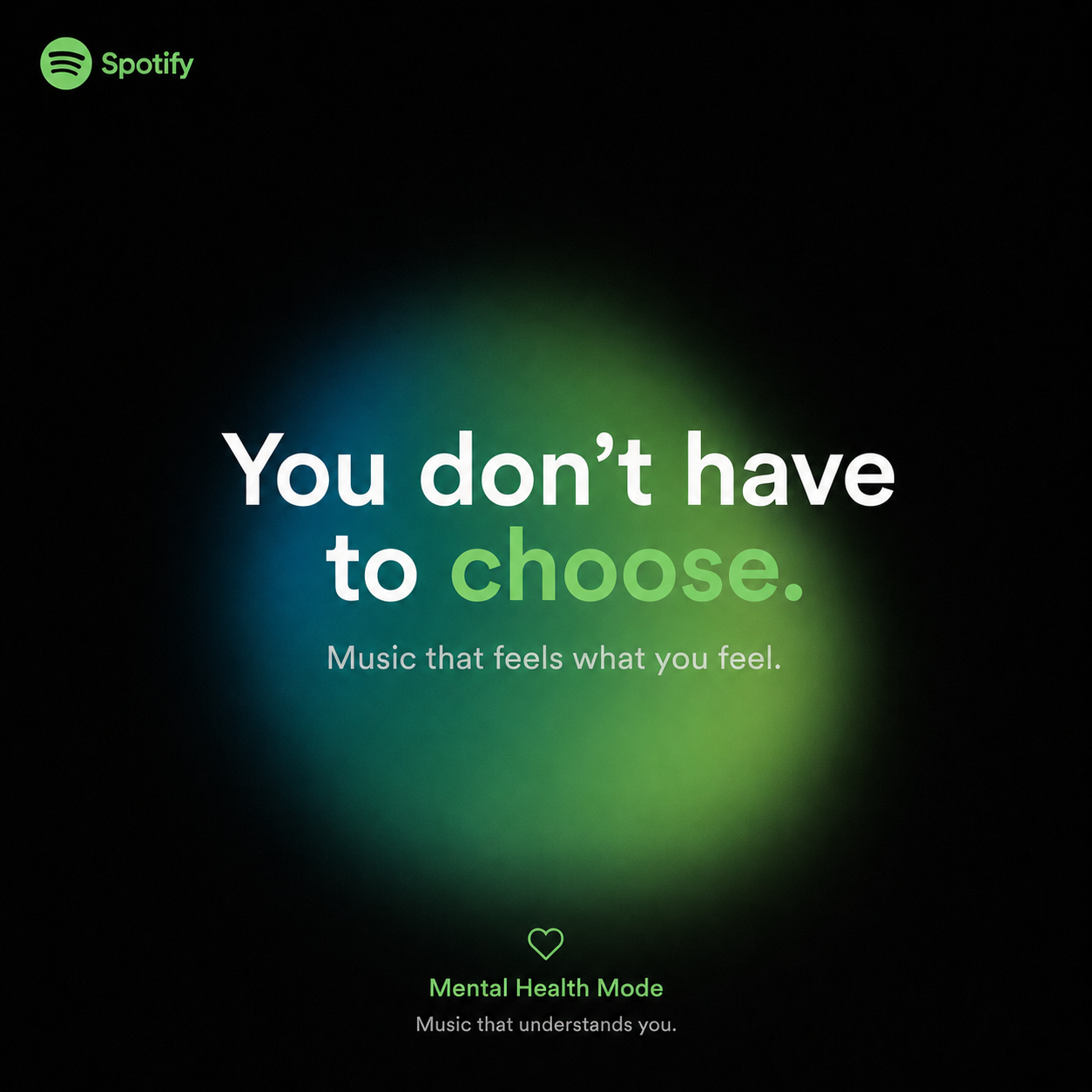 Ad 4: Dark background with glowing green orb and headline